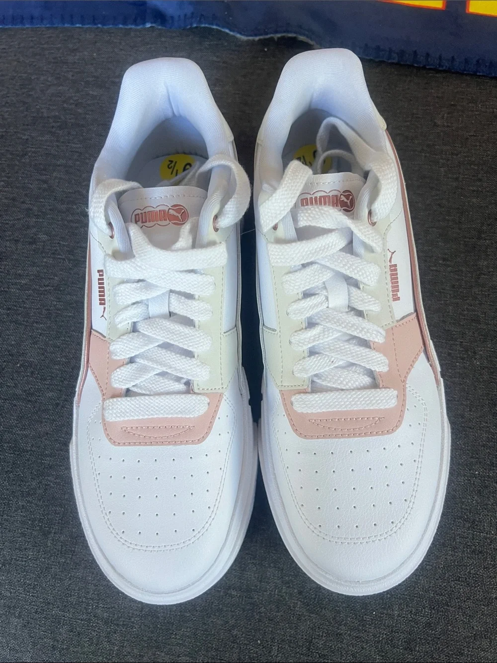 Puma Women's White Sneakers with Light Pink Accents